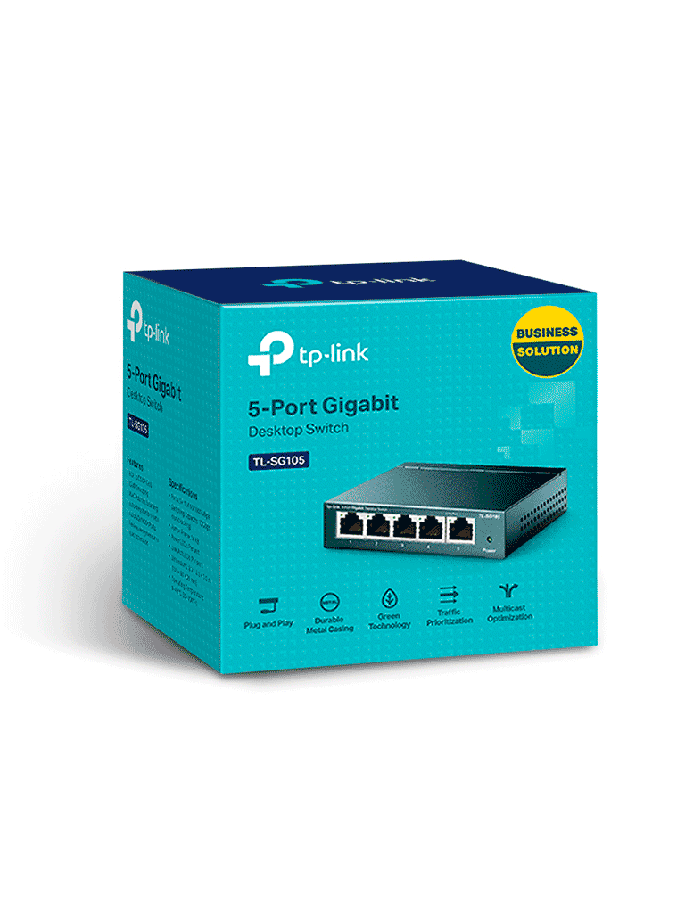 TP-LINK TL-SG105 - Switch Gigabit no administrable de 5 puertos 10/100/1000 Mbps