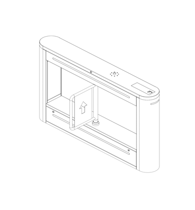 DAHUA ASGB521H-D - Swing Barrier Media para exterior/ 1 Carril/ Motor Electrico CD/ Acero Inoxidable/ Puerto RS232/ Soporta Conteo de Entrada y Salida/ 20personas x minuto/ Entrada de Alarma de Incendio para desbloqueo/