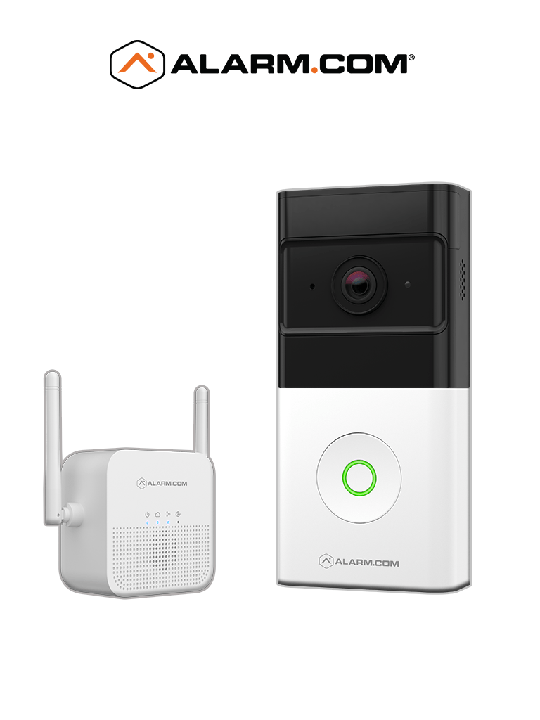 ALARM.COM VIDEO PORTERO CON TIMBRE - Timbre Inteligente  con vídeo Portero Inalámbrico de alarm.com /Wi-Fi / IP66 /1080P / 160° apertura horizontal. Batería incluida.