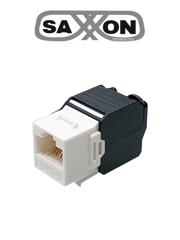 SAXXON M242C6 - Modulo jack keystone RJ45 / Armado sin herramienta / 8 Hilos / CAT 6 / Compatible con calibres  AWG 22-26 / Color blanco