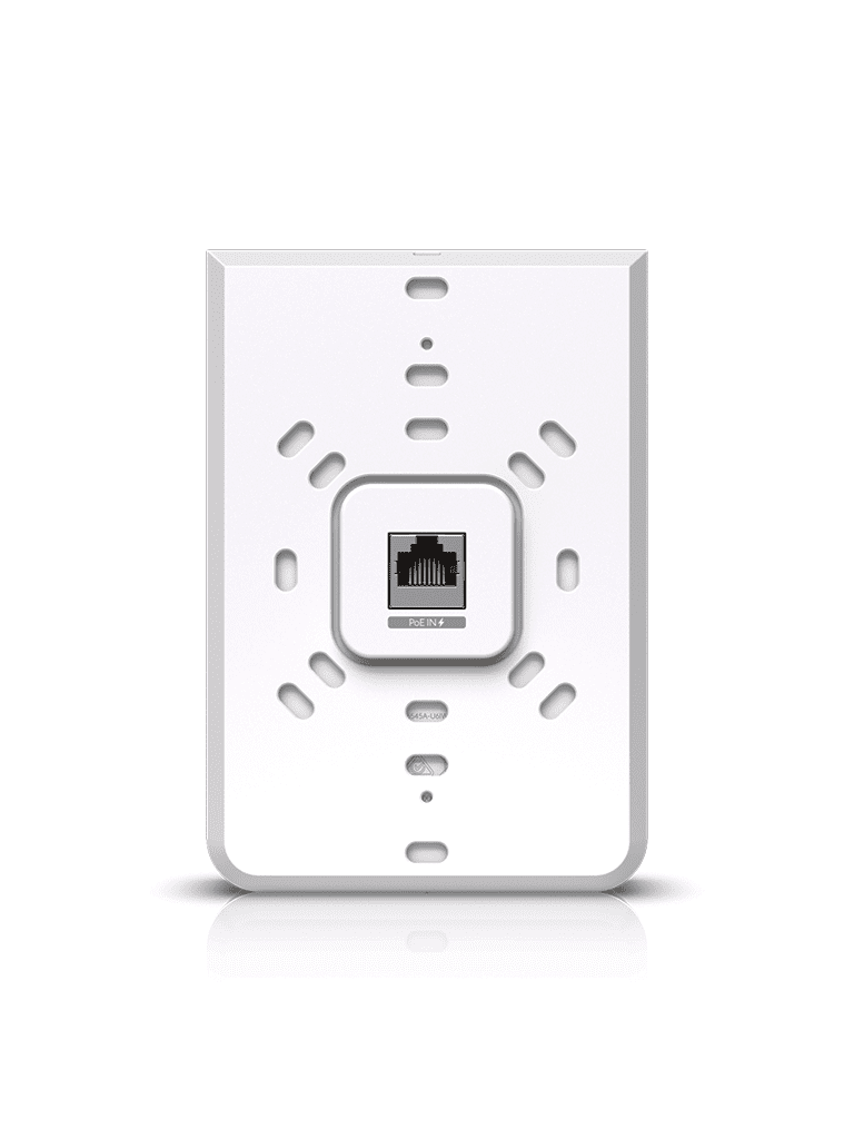 UBIQUITI U6-IW - Punto de Acceso para pared WiFi 6/ Frecuencia de operación 2.4GHz y 5GHz/ Capacidad de transmisión de hasta 5.3Gbps/ 4 Puertos secundarios RJ-45