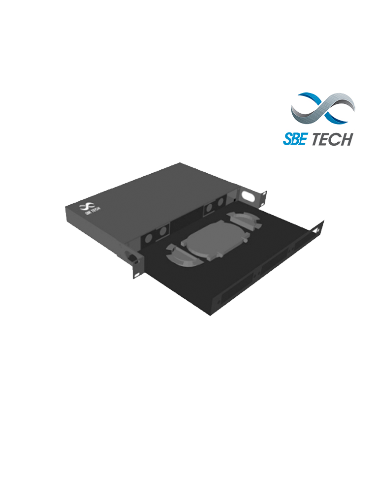 SBE TECH SBE-DFO18D - Distribuidor de fibra óptica con charola deslizable / acepta 3 placas de 6 acopladores / 1 UR · SKU SBT1940012