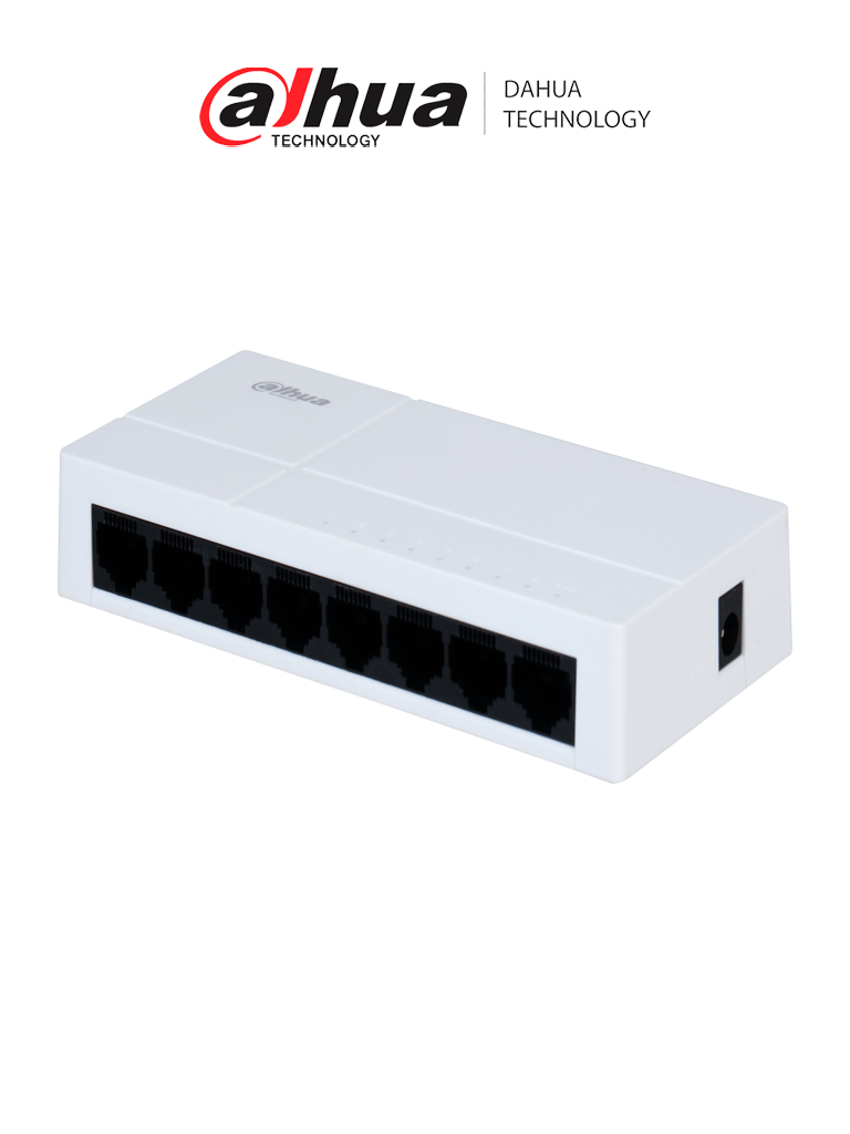 DAHUA DH-PFS3008-8GT-L-V2 - Switch para Escritorio 8 Puertos/ Gigabit Ethernet/ 10/100/1000/ Diseño Compacto/ Capa 2/ switching 16 Gbps/ Velocidad de Reenvio de paquetes11.9 Mbps/ Blanco/ — Dahua Technology · SKU DHT3700009