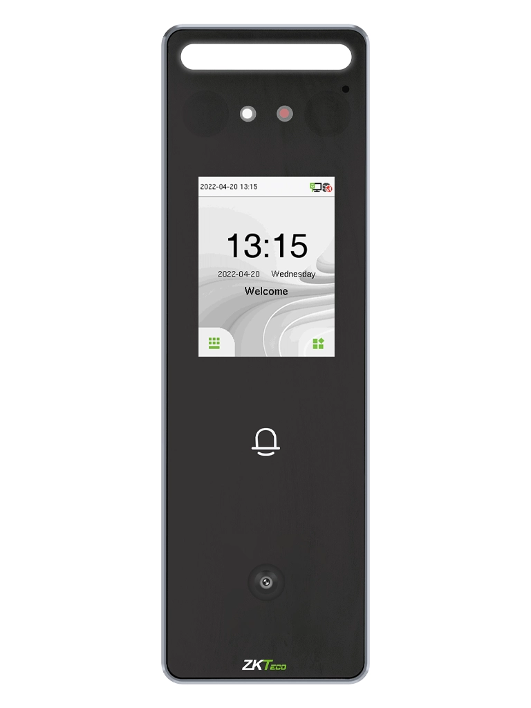 ZKTECO SpeedFaceV3LQR - Control de Acceso y Asistencia Visible Light con Autenticación Facial (500 Rostros), Lectura de QR (3000 Códigos), Registro de 200,000 Eventos, IP65 y Conectividad TCP/IP