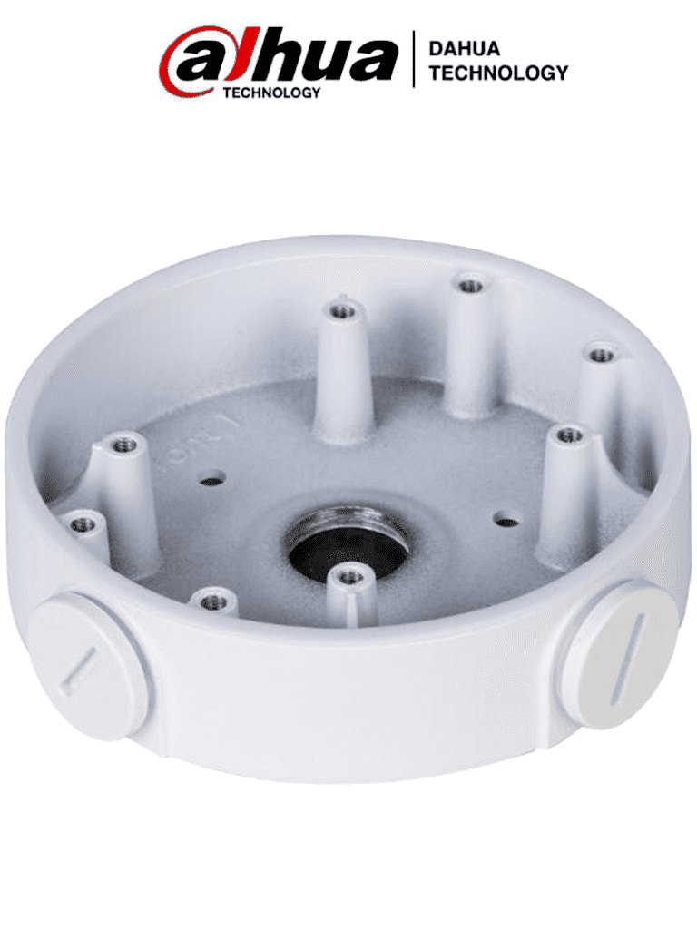 DAHUA PFA139- Caja de Conexiones para Camaras Domo/ Modelos: HDBW2241F-A / IPC-HDBW3241F-FD / IPC-HDBW3241F-AS-M / IPC-HDBW3241F-FD-M / HDW1400EM-A / HDW1230EM-A / HDW2241T-A / HDW2249T-A-NI / HDW1239T-A-LED / HDW1509T-A-LED / IPC-HDW5241M-AS — Dahua Technology · SKU DAC124011