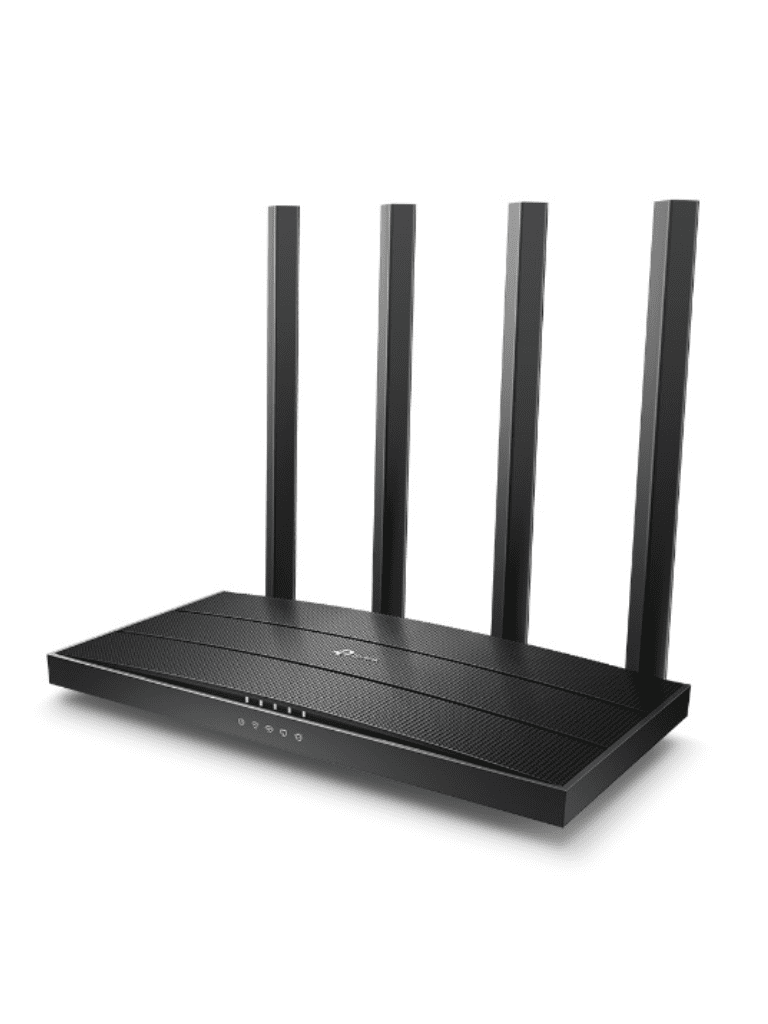TP-LINK Archer C80 -  Ruteador WiFi AC 1900Mbps con 1 puerto WAN RJ45 Gigabit Ethernet, 4 puertos LAN RJ45 Gigabit Ethernet, MU-MIMO, 4 antenas fijas, en modos de enrutador y punto de acceso, con Beamforming.