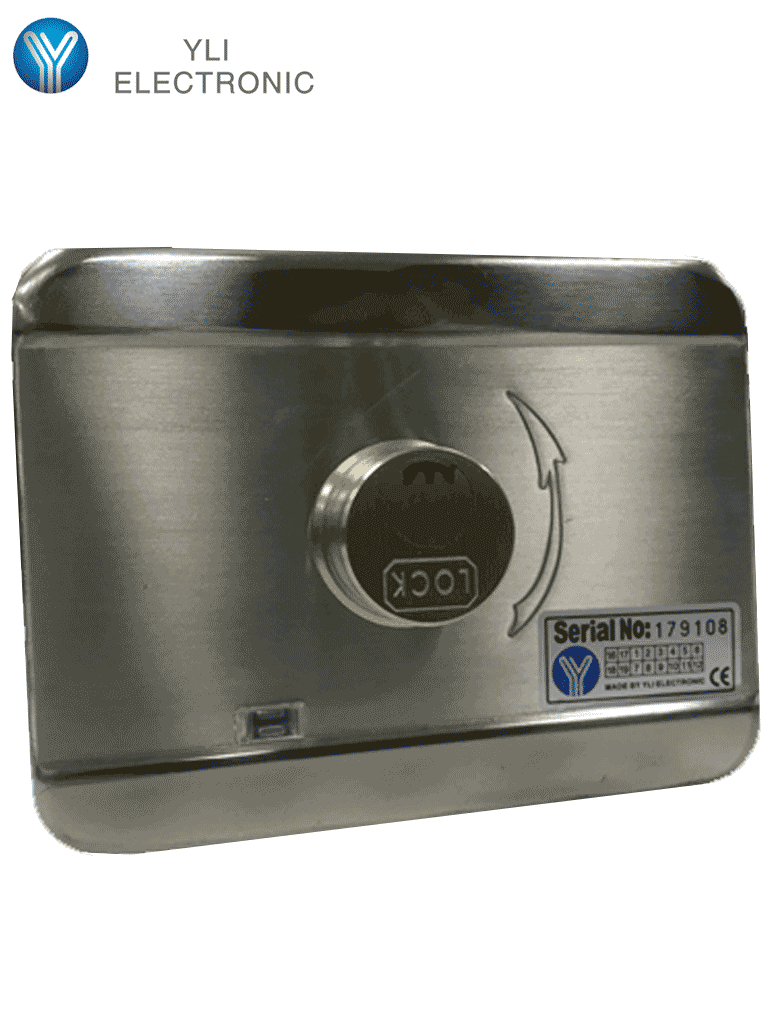 YLI ABK703BS - Cerradura inteligente con cierre automático cuenta con juego de 3 llaves, sensor con luz LED de status o correcto cerrado, apertura con pulso voltaje de 12VDC