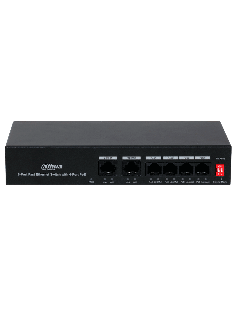 DAHUA DHI-KTP02 - Kit de videoportero IP con monitor táctil de 7" de 8GB de memoria embebida, soporte para alarmas 6&1, frente de calle con apertura remota y tarjetas Mifare (IC Card). Incluye un switch PoE de 4 puertos 10/100.