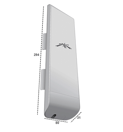 UBIQUITI NanoStation M5 NSM5 - Radio (CPE) airMAX M5 de 5 GHz con antena panel integrada de 16 dBi, 27 dBm, 2 puertos Ethernet 10/100 y rendimiento de hasta 150 Mbps. Ideal para PtMP y tecnología MIMO.