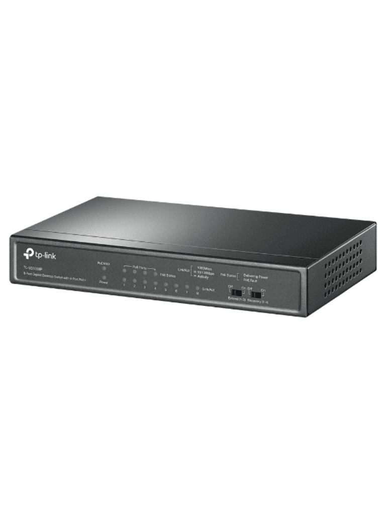 TP-LINK TL-SG1008P - Switch Gigabit PoE+ no administrable de 8 puertos 10/100/1000 Mbps, solo 4 puertos PoE, ideal para escritorio
