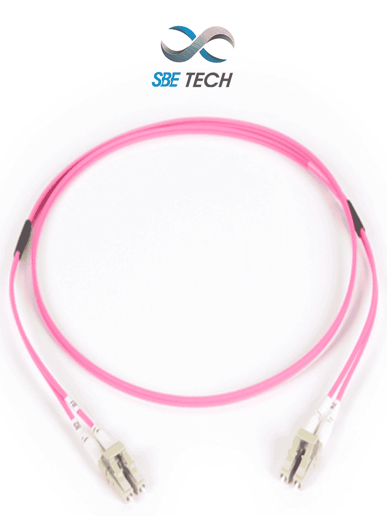 SBE TECH SBE-JUMLC-LC-3M50 -Jumper LC-LC, fibra óptica, MM 50/125µm OM4, dúplex, 2mm, 3 metros, con conectores UPC