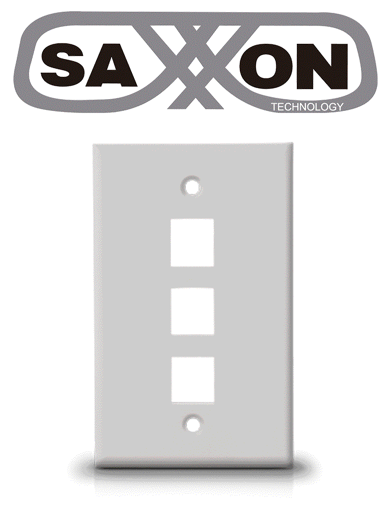 SAXXON A1753A - Placa de pared/ Vertical/ 3 Puertos tipo keystone/ Color blanco · SKU TCE339080