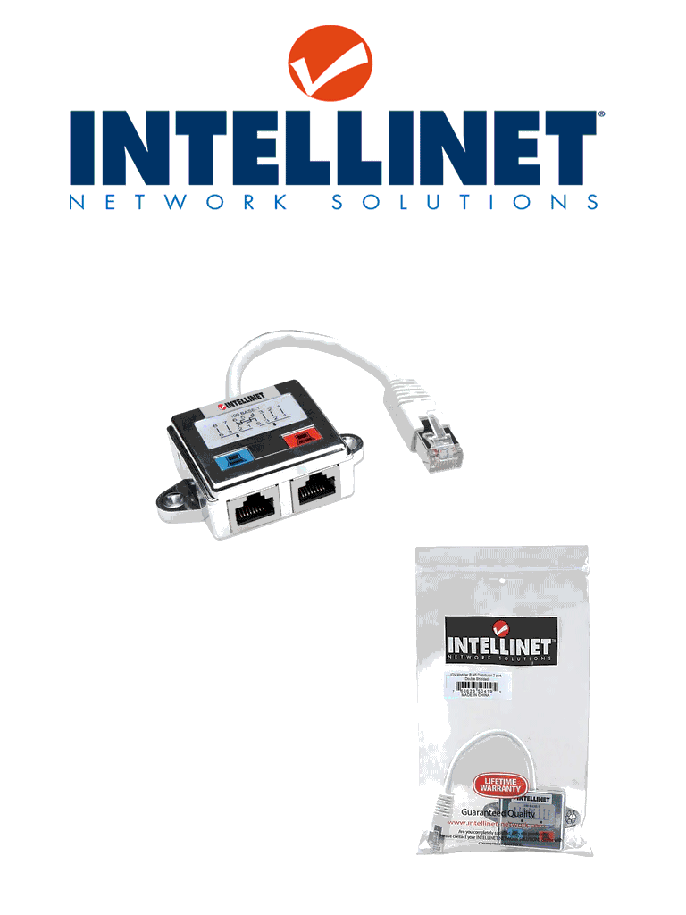 INTELLINET 504195 - Distribuidor RJ45 modular Cat 5E / Comprar en pares / permite dividir en 2 puertos un cable Blindado Cat 5E/ Utilizado en pares (uno en cada extremo del lazo) (Sobre Pedido(