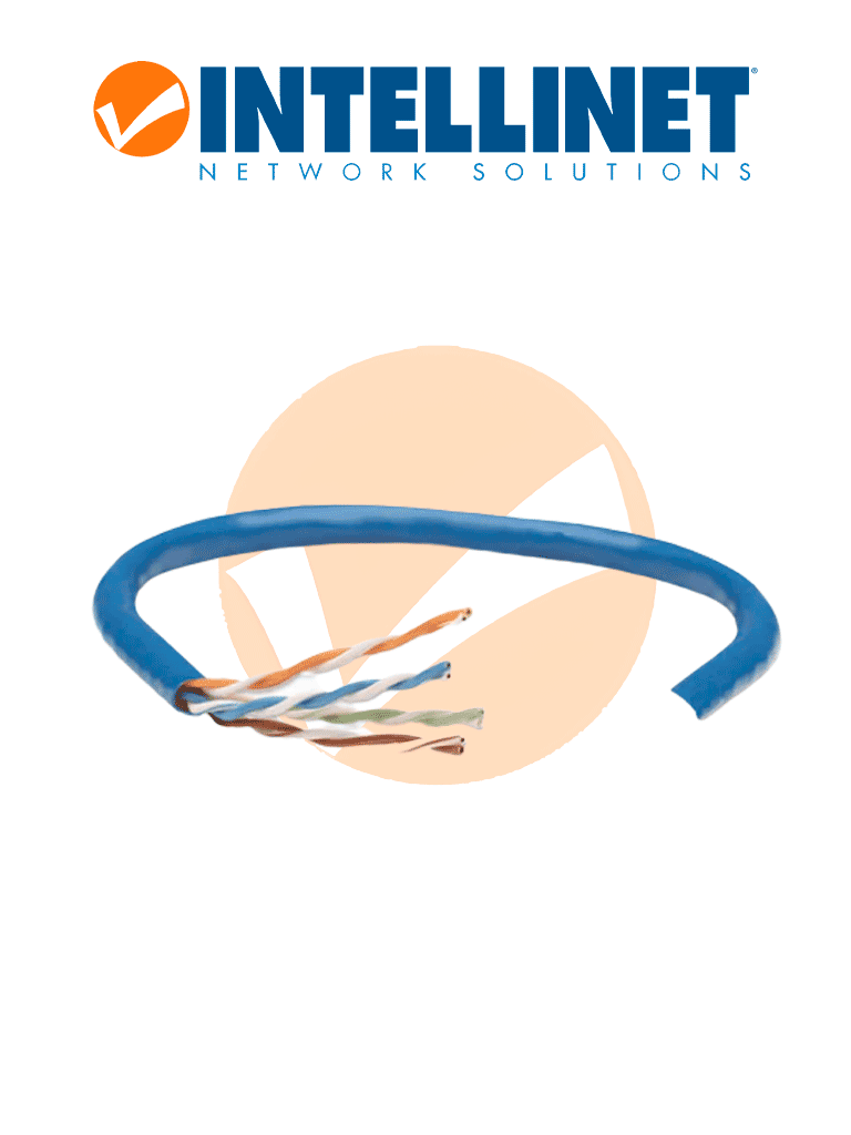 INTELLINET 705059 Bobina de Cable UTP Cat6, Sólida, 100% cobre Cable UTP, Filamento sólido, 23 AWG, 100% cobre, clasificación CM, 305 m, Azul