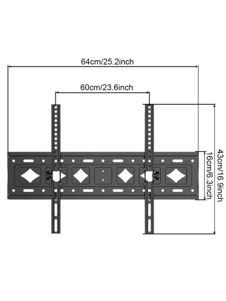 TCE LMDBJ05 - Soporte de Pared Fijo para Pantallas de 32 a 75 " , Carga Máxima 75Kg , VESA 600x400mm / 400x400mm / 400x200mm , Ajuste de Inclinación