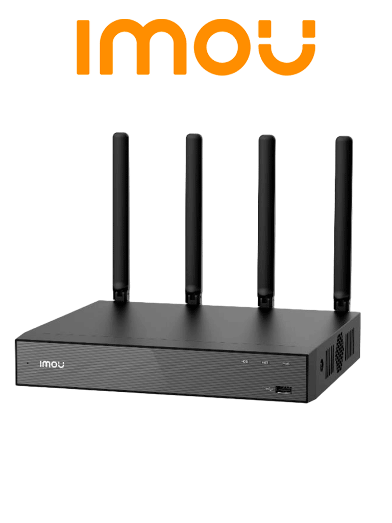 IMOU NVR-N118W-8A0E - NVR WIFI 18 Canales, Disco duro de 3.5 pulgadas hasta 16T, micrófono y altavoz integrados, cuatro antenas 2,4 G/5 G Wi-Fi 6, aplicación IMOU HDMI/VGA, emparejamiento automático.