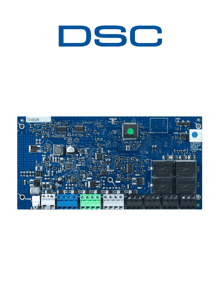 DSC HSM3204CXPCB - Módulo Fuente Supervisada 2A con 4 salidas programables PGM de alta corriente y Extensor de Bus compatible con Power Series PRO · SKU DSC1200032