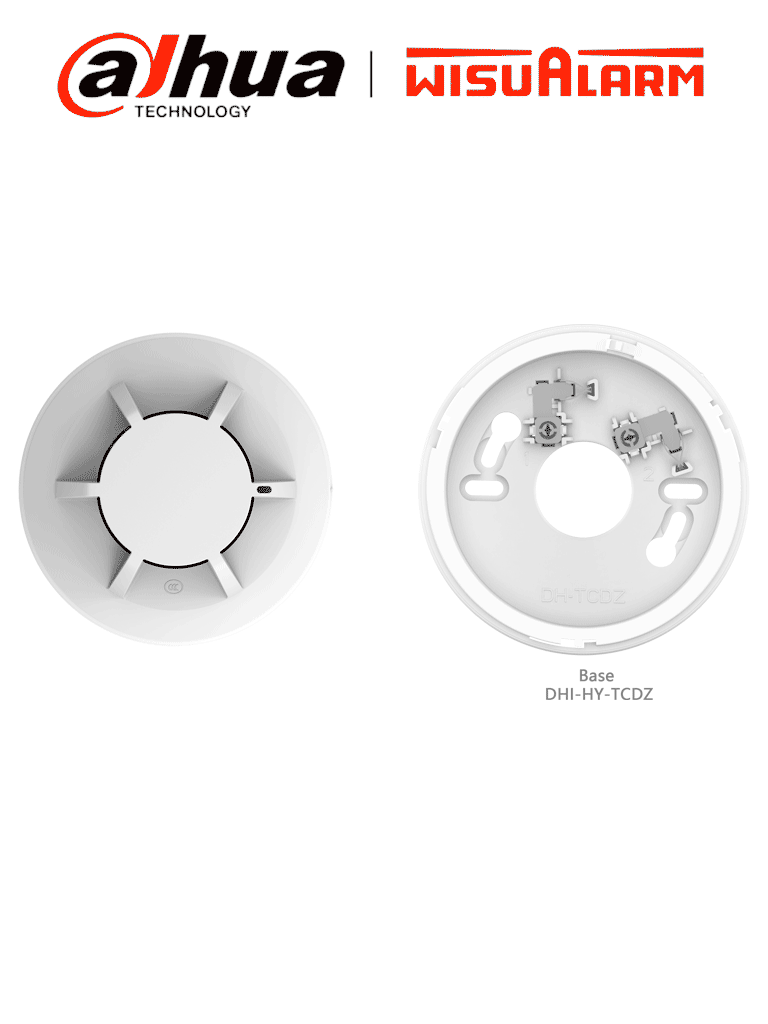 DAHUA WISUALARM DHI-HY-1301 - Detector de Humo Fotoeléctrico Direccionable Dual de 2 Hilos Cumple con Norma Europea EN54-7, Cámara con Detección Dual, Ultra Bajo consumo de Energía,