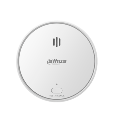 DAHUA DHI-HY-SA21A-W2 - Detector de humo inalámbrico, Sensor fotoeléctrico de doble cámara, Sirena de 85dB, Botón de prueba y silenciar, LED indicador, App DMSS, Frecuencia 433 MHz, Tecnología: AirShield, Compatible con HUB 1.0 y HUB 2.0