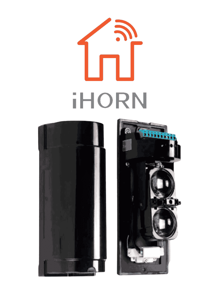 IHORN ABT60- Detector por doble haz de luz (fotocelda) / Distancia hasta 60  Mts / Velocidad de respuesta 50mS / 12 VDC compatible con paneles IHORN / RISCO / DSC / BOSCH