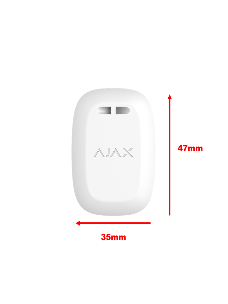 AJAX Button W - Botón  inteligente  multifuncional. Botón de pánico / Control de dispositivos de automatización / Silenciar alarmas de detectores de incendios. Color Blanco (28203.26.WH3)