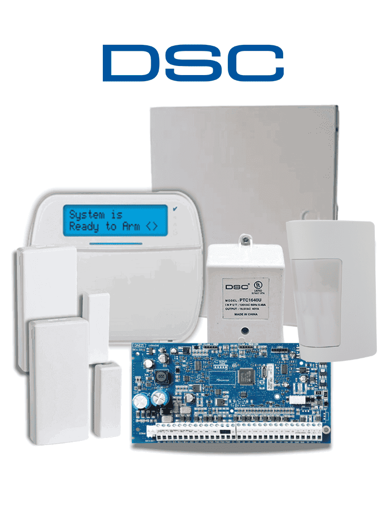 DSC NEO-RF-LCD-SB - Paquete NEO con 32 Zonas/ Panel HS2032/ Teclado Alfanumérico HS2LCDRF9 N / Gabinete GMX003 / 2 Contactos Inalámbricos PG9303 / 1 Detector de Movimiento PGP9914 / Transformador/Sin Batería/ · SKU DSC2480034