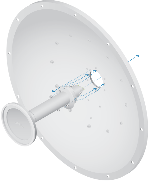 UBIQUITI ROCKETDISH RD5G30- Antena direccional para punto de acceso, 5GHz, ganancia de 30dBi, MIMO.