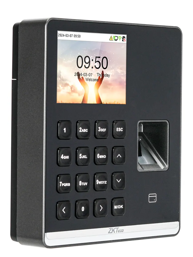ZKTECO SenseFP M1 - Control de Asistencia con Huella Digital BioID+ (500), Tarjeta de Proximidad 125 kHz (500), Contraseña (500), 100,000 Eventos y Conexión Wi-Fi (Compatible con ZKBio Zlink)