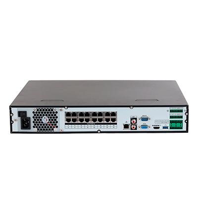 DAHUA NVR4416-16P-EI - NVR de 8 MP /16 Canales IP/ WizSense/ 4k con IA/ 16 Puertos PoE af/at/ 4 Bahias para Discos Duros/ 1 Canal de Reconocimiento Facial por NVR/ 4 Ch con SMD Plus/ Soporta Cámaras con IA/ 10 Bases de Datos de Rostros