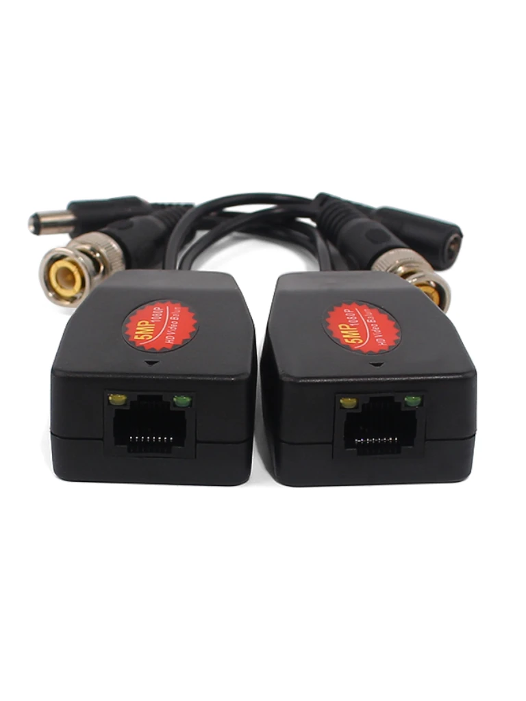 SAXXON VB-04 - Par de transceptores 4K para video y energía, con entradas RJ45, 4K hasta 150m con CVI, 4MP y 2MP hasta 250m