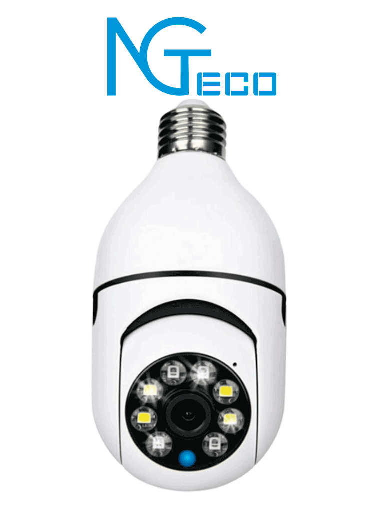 NGTECO NGSH01C2IN - Cámara Inteligente WiFi / 3MP / Visión PTZ 355° / Lente HD 4mm / Visión Nocturna IR + Luz Blanca / Audio 2 Vias / Almacenamiento Local y en la Nube / Onvif / Compatible con Alexa y Asistente de Google — ZKTeco · SKU ZKT1320014