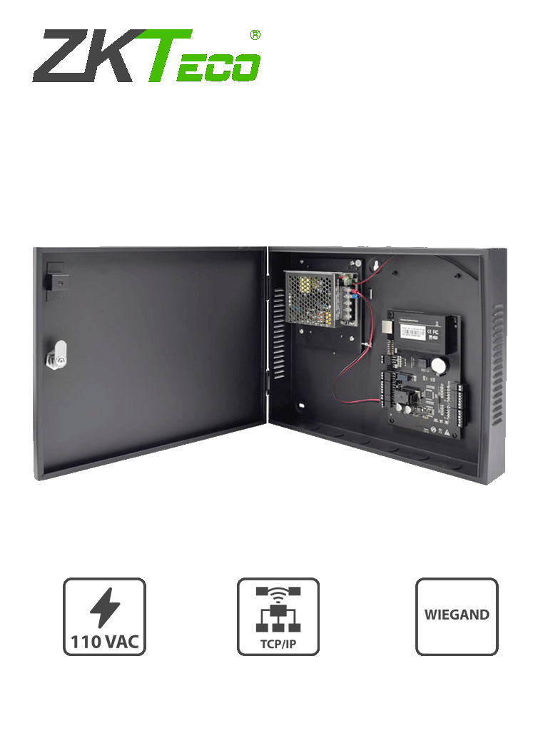 ZKTECO C3100PackageB - Control de Acceso Profesional para 1 Puerta / Gabinete y Fuente / Sin Biometría / Fácil Administración con Software ZKAccess 3.5 — ZKTeco · SKU ZTA065002