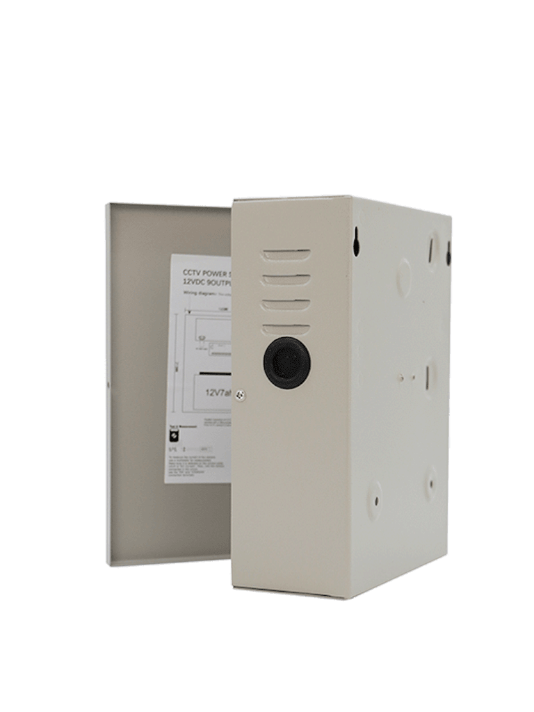 SAXXON SX10A9CHB - Fuente de Poder Profesional 12 VCD / 10 Amperes / 9 Canales / 1.1 Amperes por Canal / Compatible con Bateria de Respaldo ( No incluida ) / Protección contra Sobrecargas /
