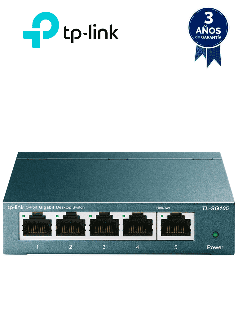 TP-LINK TL-SG105 - Switch Gigabit no administrable de 5 puertos 10/100/1000 Mbps — TP-Link · SKU TPL3700018