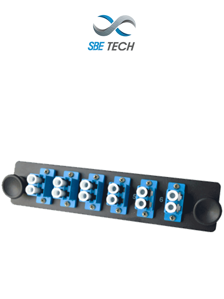 SBE TECH SBE-6LCSM - Placa con 6 acopladores LC dúplex monomodo