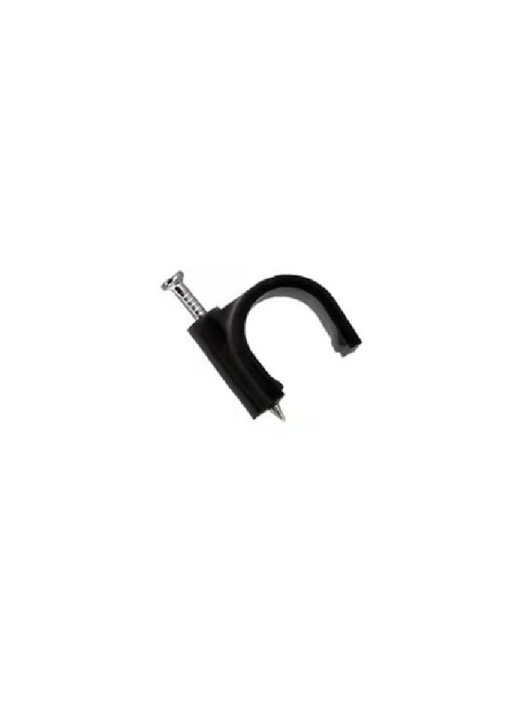TCE LMG-NCC-5mm-BK100 - Grapa de pared / Diámetro interno 5 mm / Altura 6 mm / Color negro / Bolsa de 100 piezas