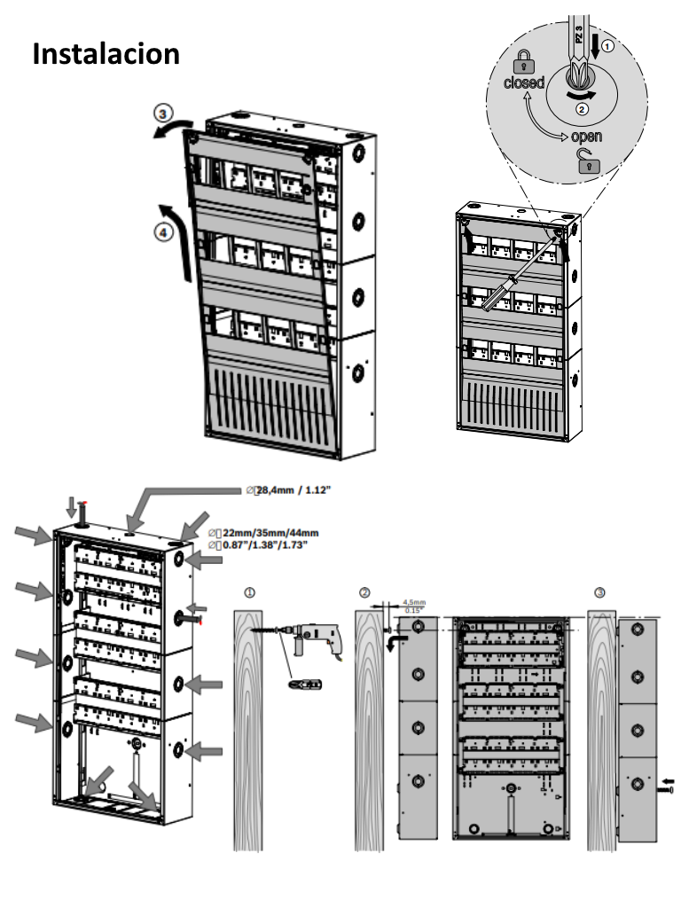 BOSCH F_HBE0012A - Carcasa de extensión 12 modulos / Montaje en Pared / AVENAR