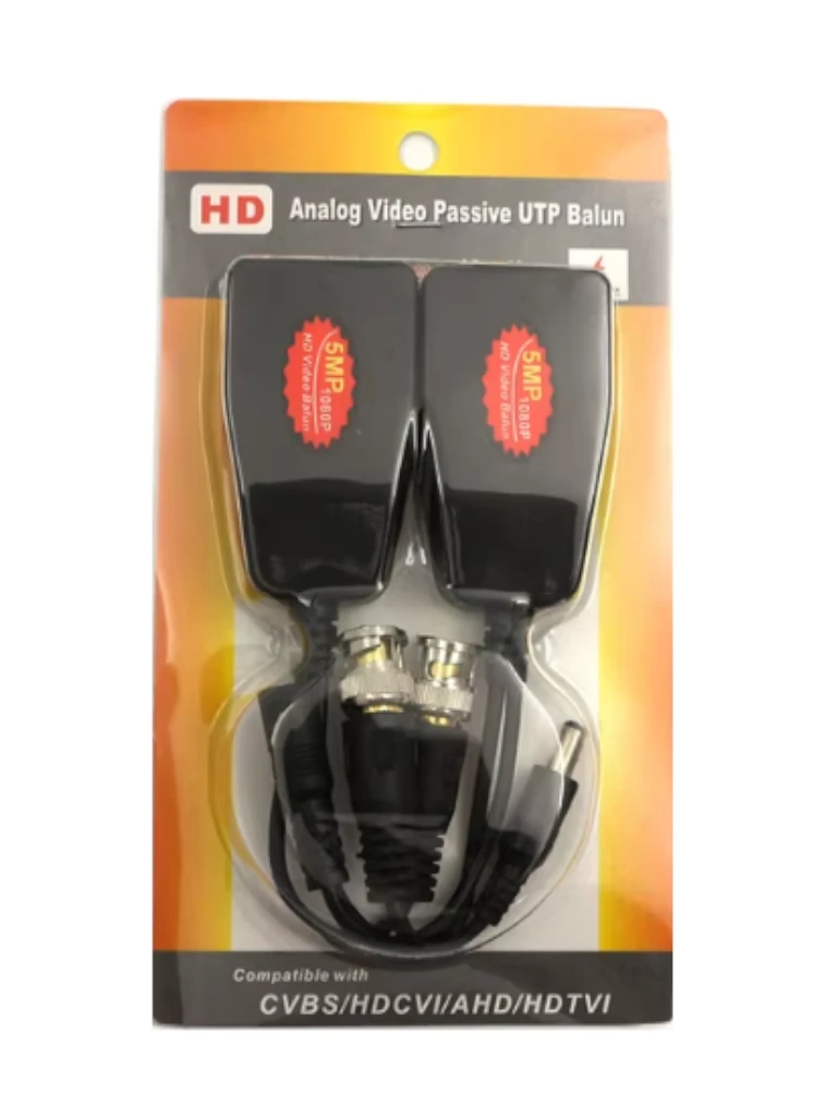 SAXXON VB-04 - Par de transceptores 4K para video y energía, con entradas RJ45, 4K hasta 150m con CVI, 4MP y 2MP hasta 250m