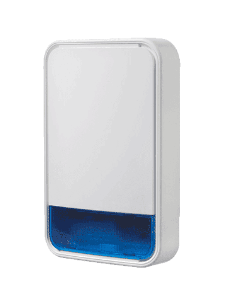 DSC PG9911BBATT -  Sirena con luz estroboscópica exterior 110 dB  c/batería Inalámbrica  Power G compatible con NEO, PRO, Qolsys e IoTega