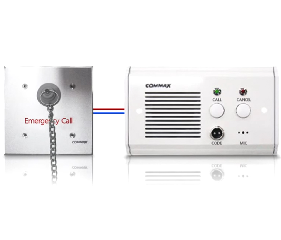 COMMAX ES420 - Botón de emergencia con cadena para sistema de llamado de enfermería / Uso en regaderas, con protección contra agua / Conexión con JNS4CS a 2 hilos / Activa luz de corredor