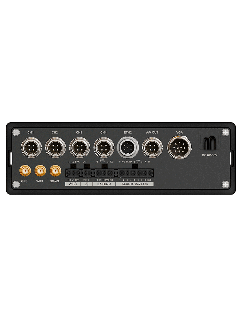 DAHUA DHI-MXVR4104-GFWI - DVR móvil de 4 canales analógicos + 4 IP, Resolución 1080p, Comunicación Ethernet, Wi-Fi y 3G/4G, Incorpora GPS, Principales analíticos: DSM y ADAS, Admite 1 HDD/SSD (2.5") y 1 SD, E&S Alarmas