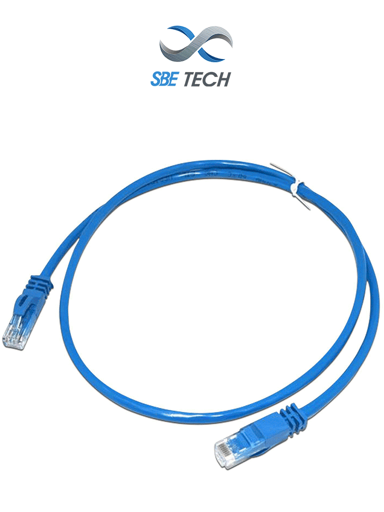 SBE TECH SBE-PCC63.0M-BL - Patch cord Cat 6, color azul, de 3 metros con bota inyectada y moldeada