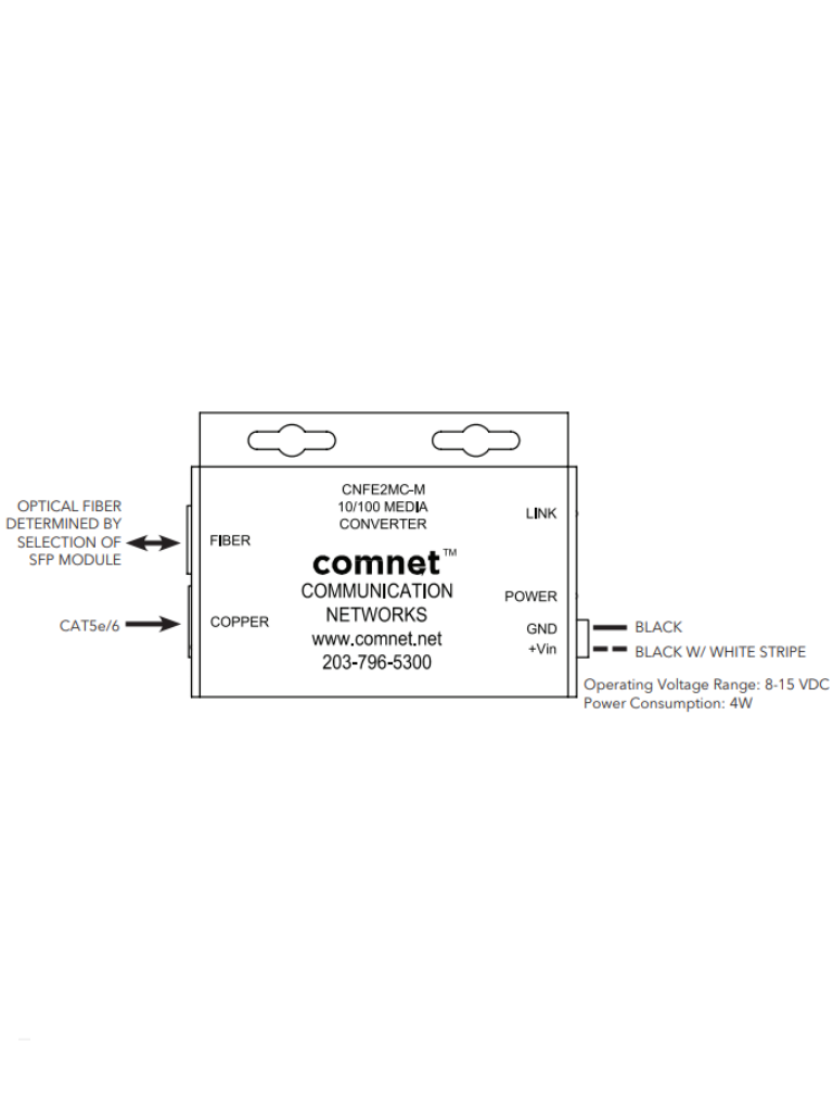 BOSCH V_CNFE2MCIN - Convertidor de medios fibra optica ethernet 10-100  Mbps un puerto
