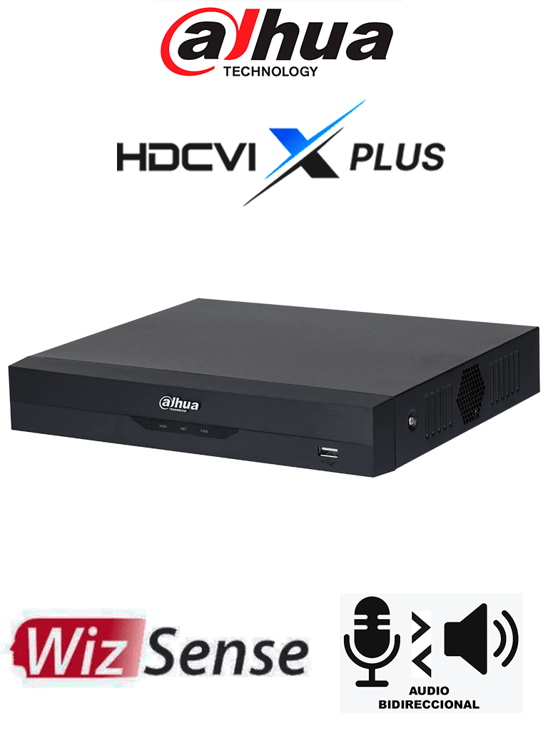 DAHUA DH-XVR5116HS-I3/T - DVR de 5MP Lite con WizSense/ HDCVI X PLUS/ Audio Bidireccional en 16 Canales/Soporta 16 Canales + 8 IP o hasta 24 canales IP/ Reconocimiento Facial y Protección Perimetral/ SDM Plus/ H.265+/Compatible con Dolink Care