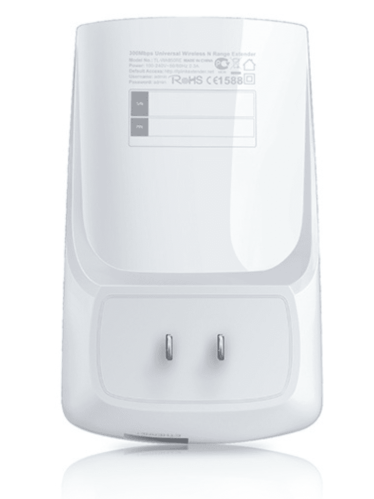 TP-LINK TL-WA850RE - Repetidor inalámbrico universal de señal WiFi, hasta 300Mbps en 2.4GHz, con 2 antenas internas, 1 puerto RJ45, modo extensor de rango y punto de acceso.