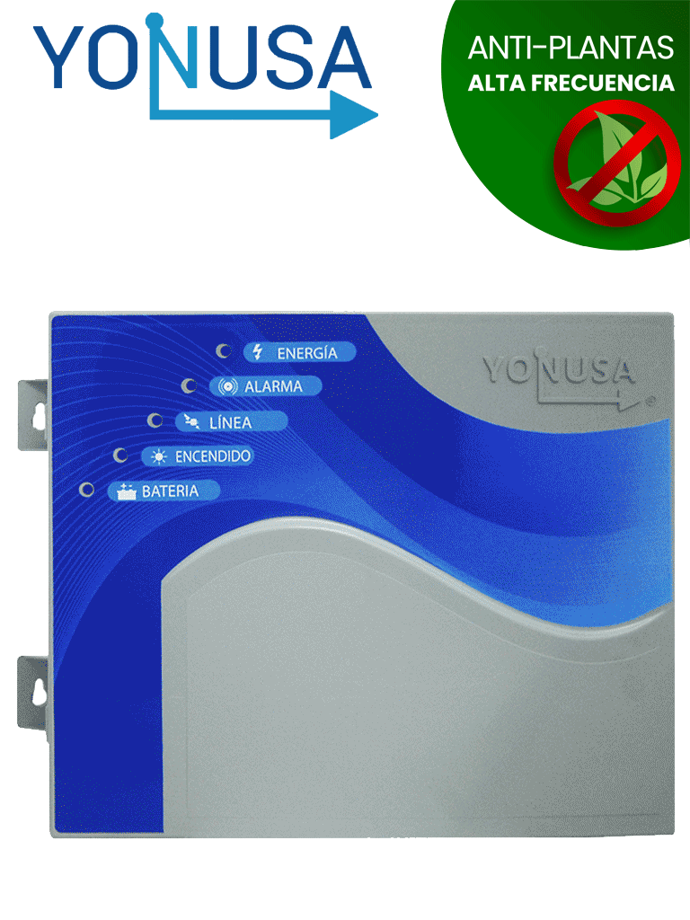 YONUSA EY10000127AF - Energizador de Alta Frecuencia para Cerco Eléctrico 10,000 V, Cobertura de hasta 10,000 metros Lineales (o 2,000 metros en 5 Líneas), Incluye Interfaz con 2 Zonas Cableadas y Soporta Módulo WiFi
