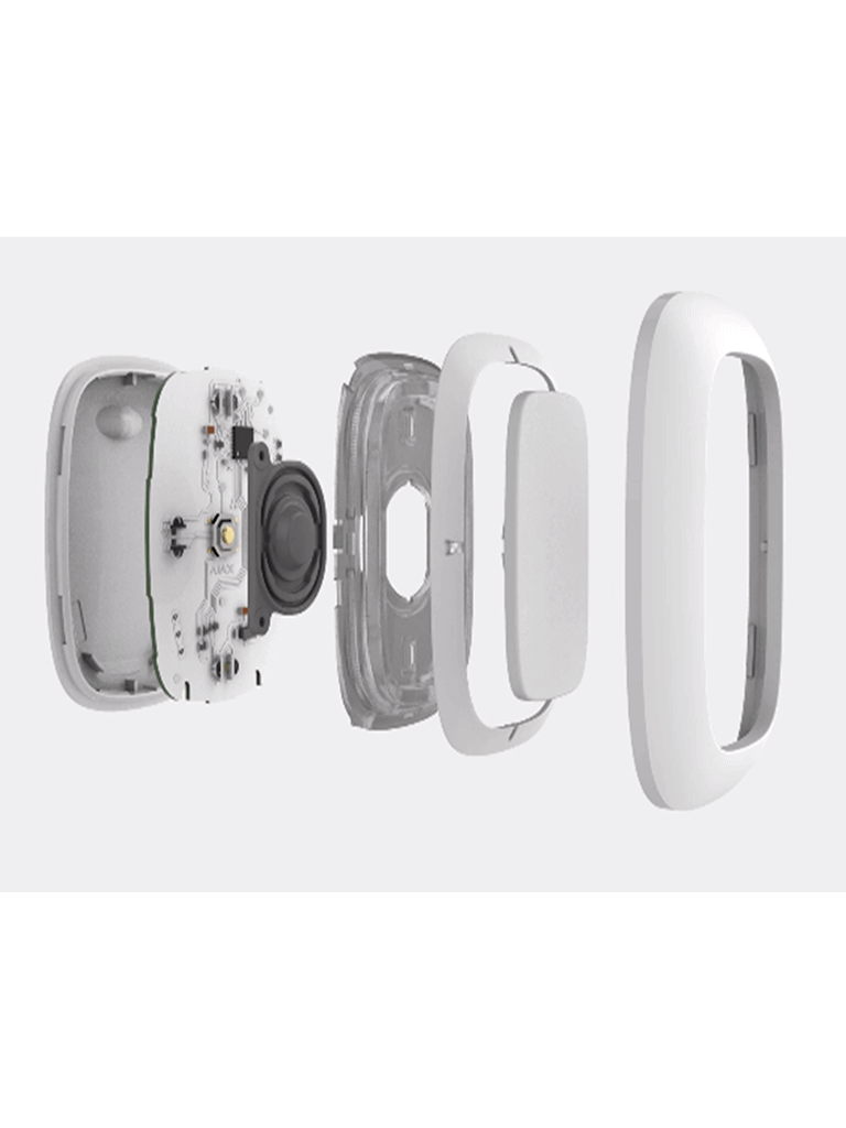 AJAX Button W - Botón  inteligente  multifuncional. Botón de pánico / Control de dispositivos de automatización / Silenciar alarmas de detectores de incendios. Color Blanco (28203.26.WH3)