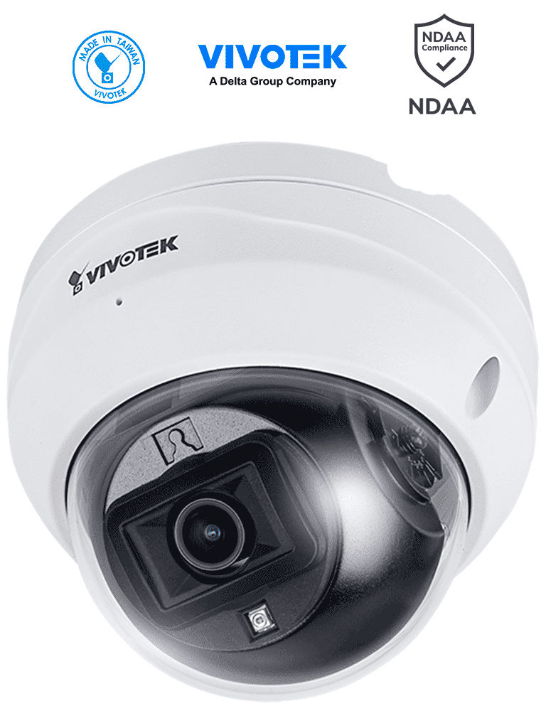 VIVOTEK FD9369 - Cámara IP Domo exterior 2 Megapixeles, Lente fijo 2.8mm, Iluminadores Smart IR 30m, Smart Motion, Micrófono integrado, Ranura MicroSD, Protección IP66, IK10, Smart Stream III, NDAA, ONVIF · SKU VIV0040011