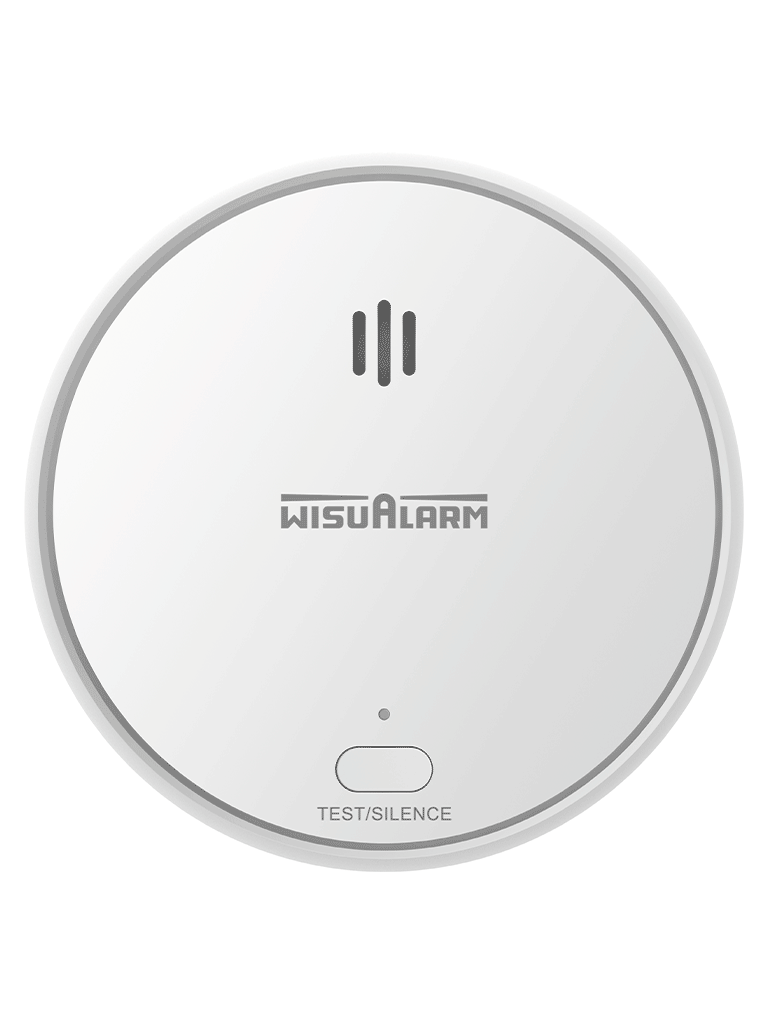 DAHUA WISUALARM HY-SA2FA - Detector Inteligente de Humo WiFi 2.4 Ghz, Sensor Fotoeléctrico, Sonido de Alarma de 85dB, Alarma Visual y Audible, Envía Notificaciones en Tiempo Real a APP, Certificaciones TÜV and CE,