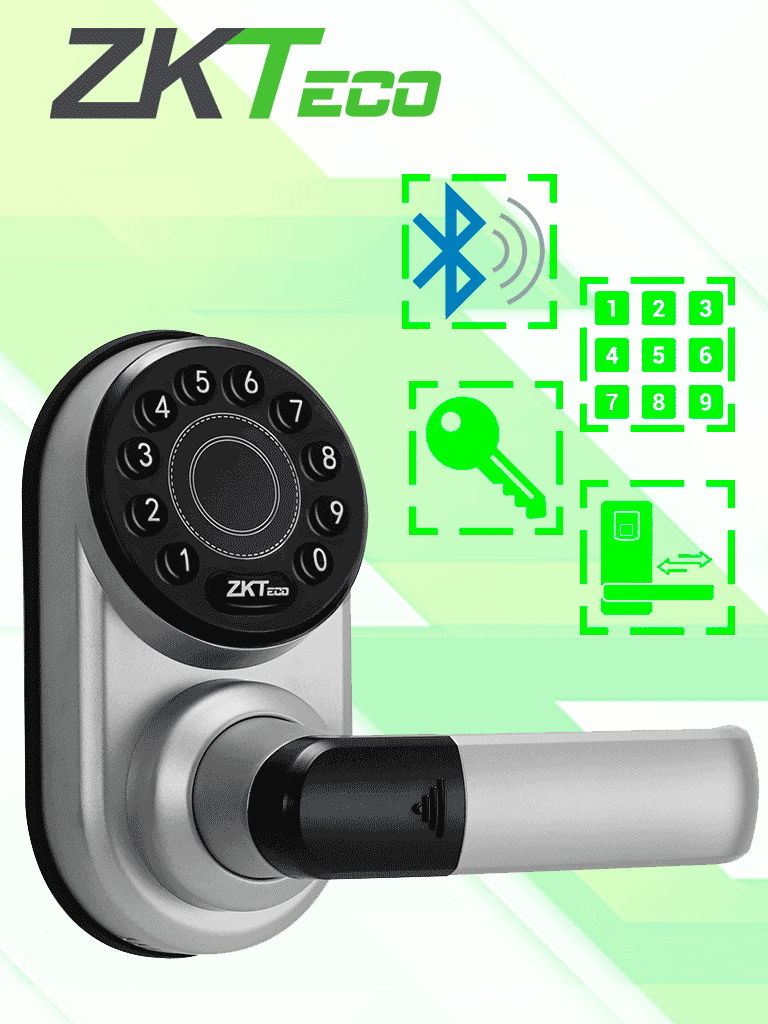 ZKTECO ML200 -  Cerradura inteligente con teclado/ Bluetooth / 100 Usuarios / Compatible con app Zsmart